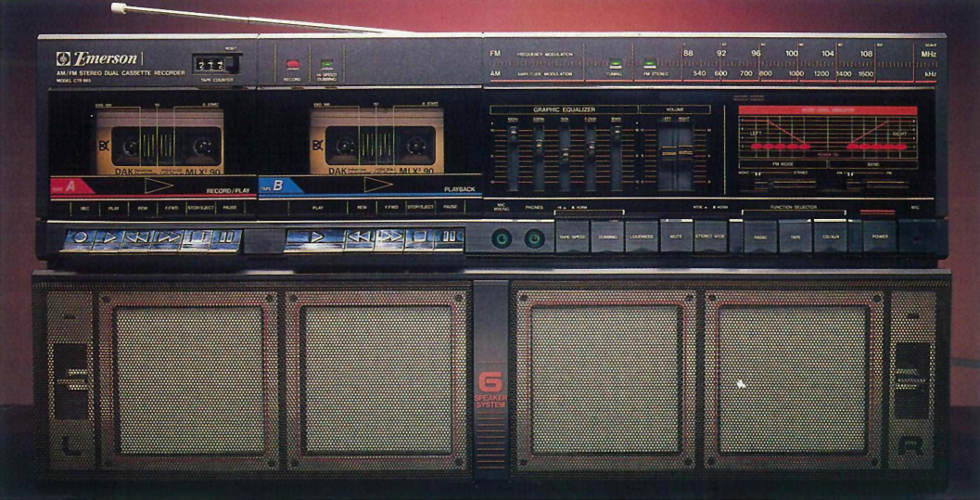 Looking at the DAK Emerson CTR 965 Thunderwall boombox