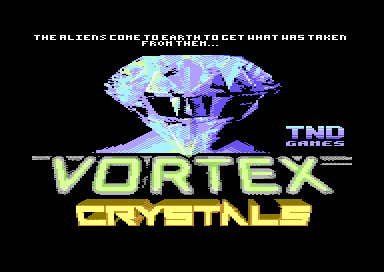 Commodore 64 Vortex Crystals title screen