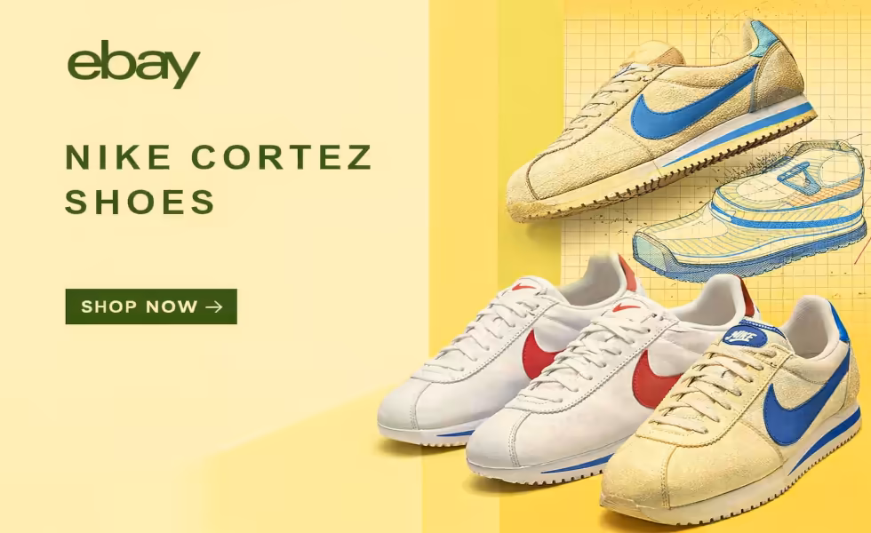 ebay affiliate advertisement for US Nike Cortez Shoes