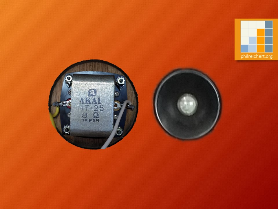 AKAI HT-25 8&Omega; horn style tweeter (rear | front)