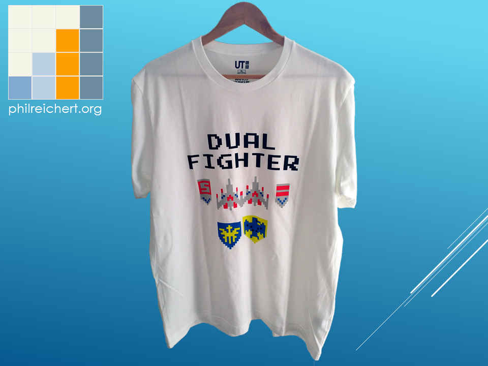 UniQlo Dual Fighter T-Shirt featuring the Galaga fighter
