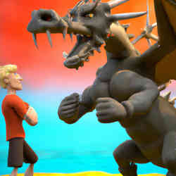 The dragon becomes friends with Dirk