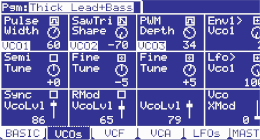 Akai MPC5000 Screenshot VCO controls