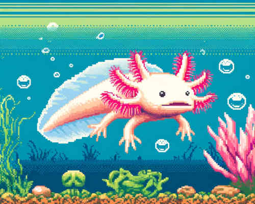 Axolotl on the 8-bit screen