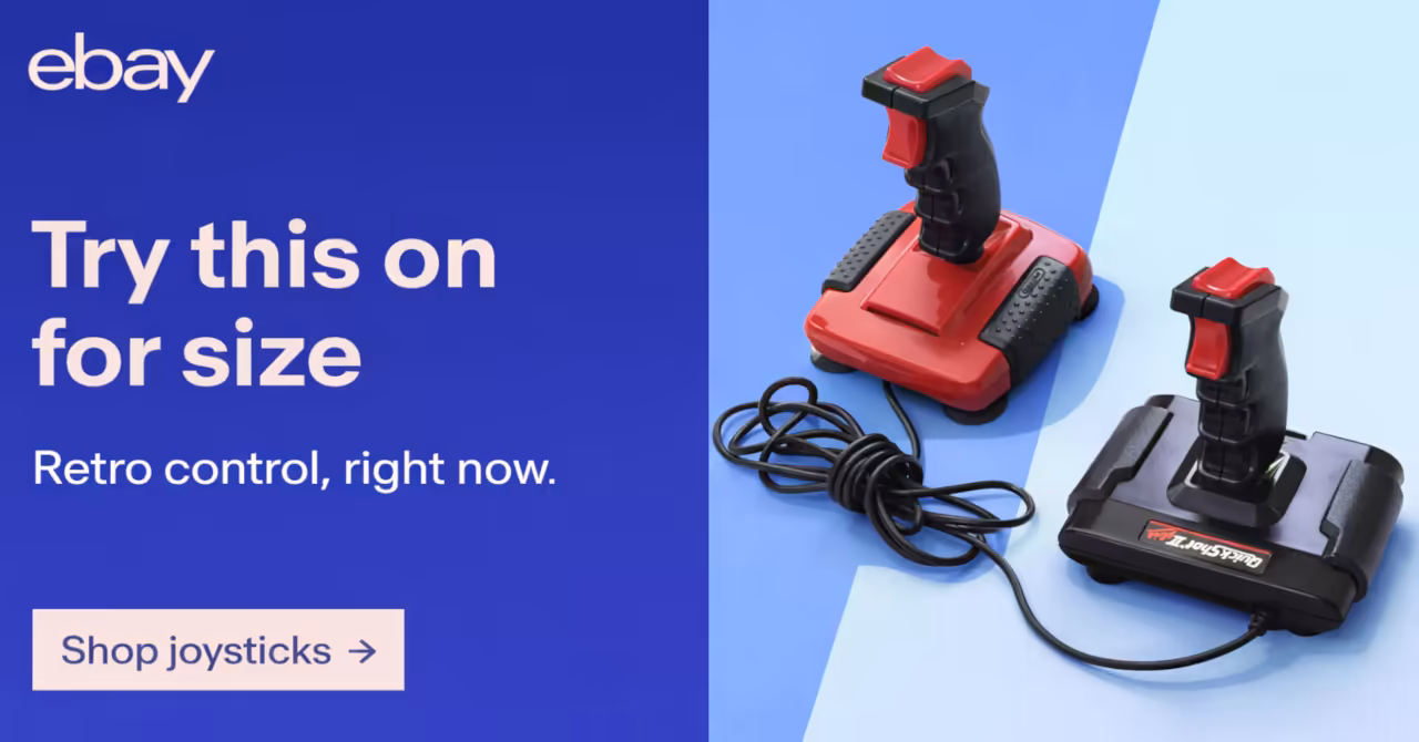 eBay listings for vintage QuickShot II joysticks